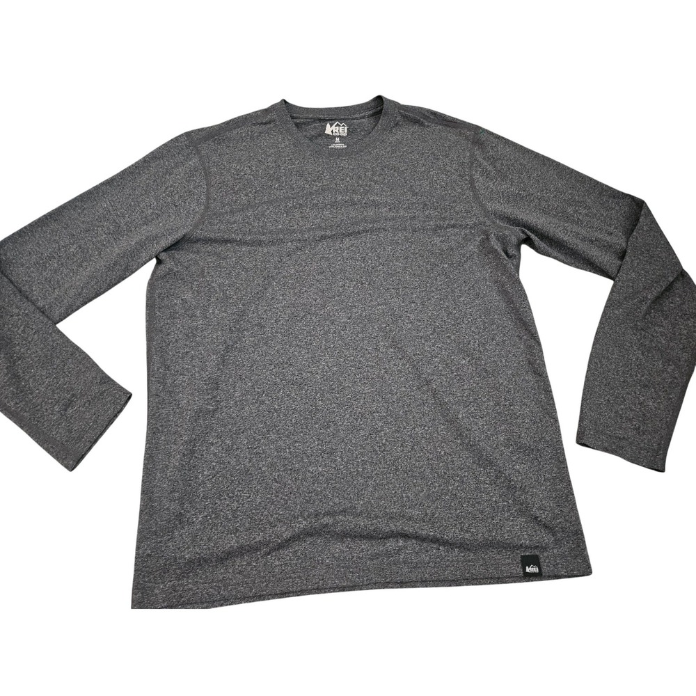 REI Co-op Long Sleeve Shirt Mens Medium Gray Excellent Performance Hiking Top